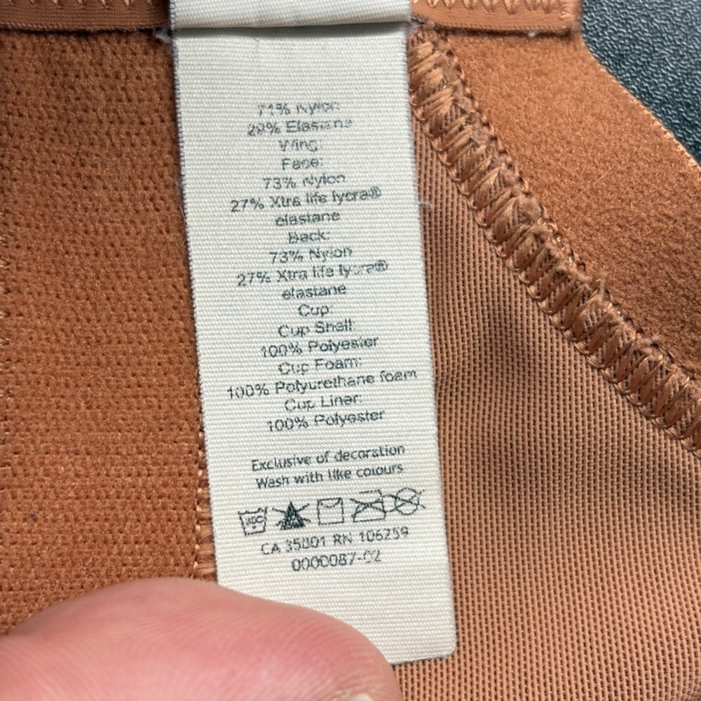 Lululemon Womens‎ Sports Bra 34C Brown Run Times High Support Adjustable Straps - Picture 8 of 12